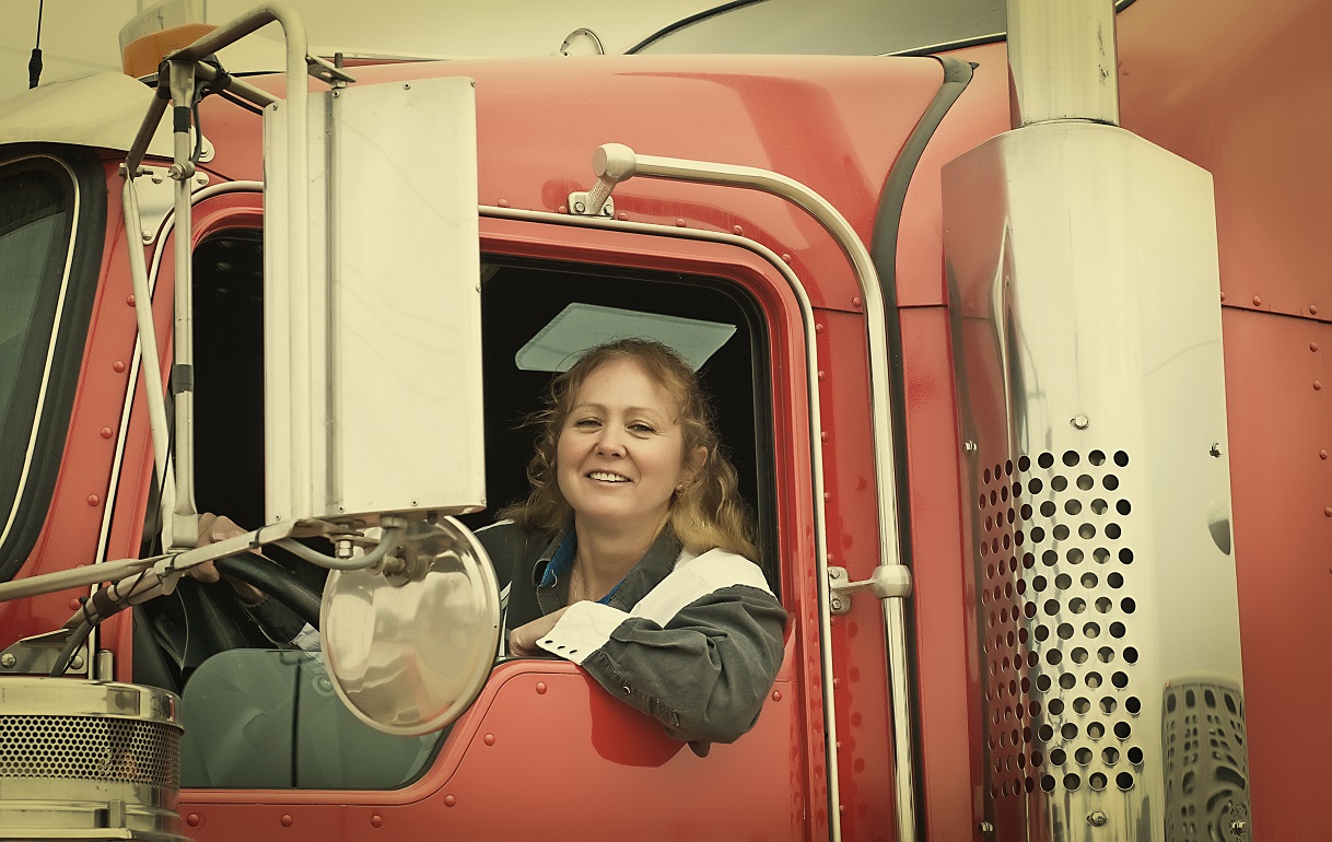 Female truck driver image